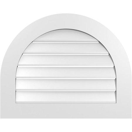Ekena Millwork Round Top Surface Mount PVC Gable Vent: Functional, w/ 3-1/2"W x 1"P Standard Frame, 30"W x 24"H GVPRT30X2401SF